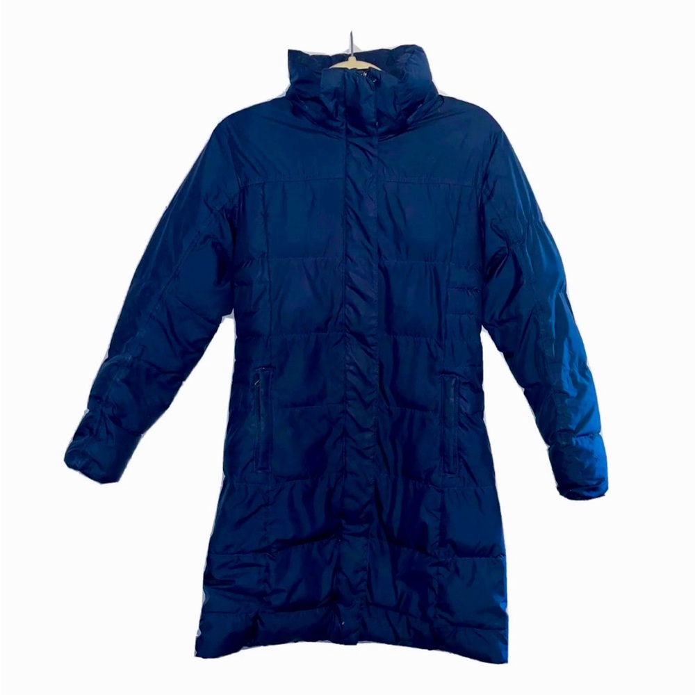 Patagonia Long Goose Down Puffer Jacket Navy Women’s Size Small